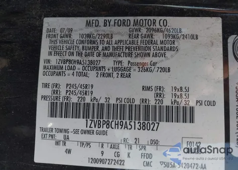 2010 Ford Mustang Gt Premium z USA, uszkodzony, nr VIN 1ZVBP8CH9A5138027